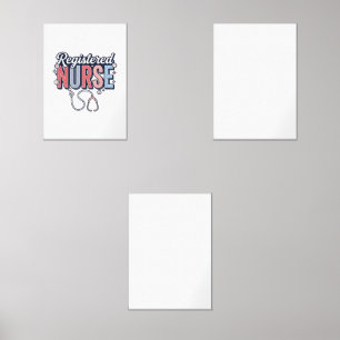 Registered Nurse Vintage Vector Shirt Design_1 Wall Art Sets
