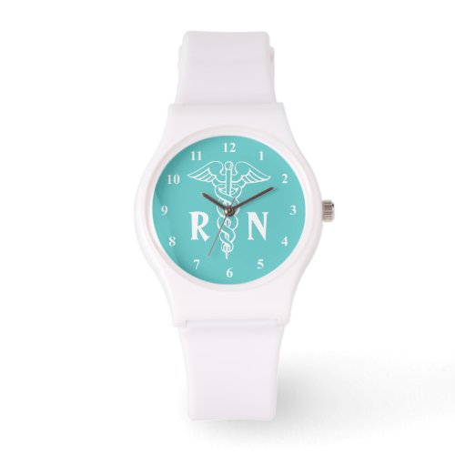 Registered nurse watch  caduceus with RN monogram