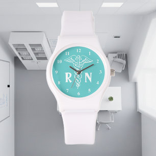 Registered nurse watch   caduceus with RN monogram