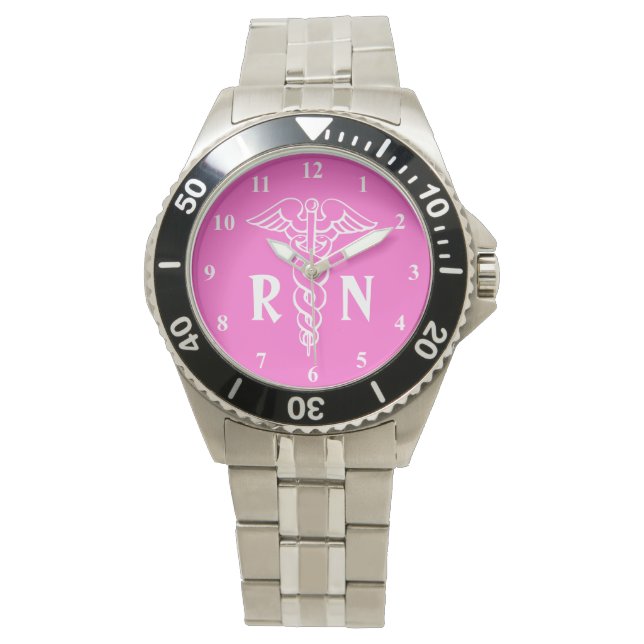 Registered nurse watch | caduceus with RN monogram (Front)