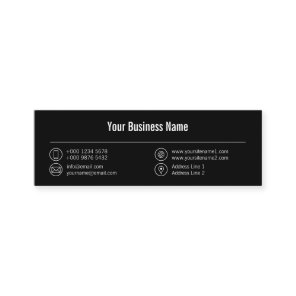 Registered Nurse White Lines Icons Black Mini Business Card