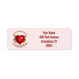 Registered Nurse With Red Heart In Hands Label