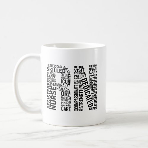 Registered Nurse Word Art RN Coffee Mug