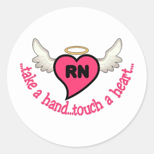 Registered Nurses Touch Classic Round Sticker