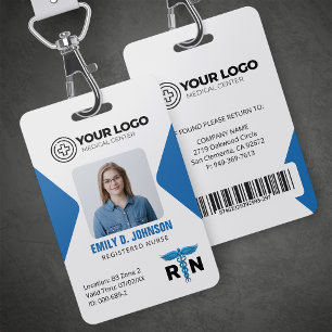 Registered Rurse RN Logo Photo & Barcode Badge