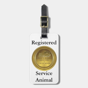 Registered Service Animal Tag (business card size)
