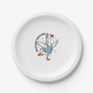 Registered Silly Goose Vintage Vector Shirt Design Paper Plates