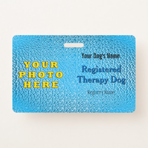 Registered Therapy Dog _ Bright Blue Badge