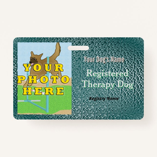 Registered Therapy Dog - Dark Green Badge (Front)