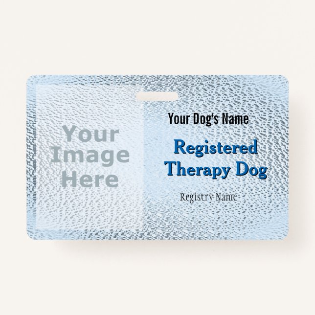 Registered Therapy Dog - Light Blue Badge (Front)