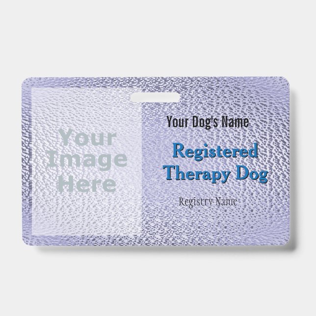 Registered Therapy Dog - Purple Badge (Front)