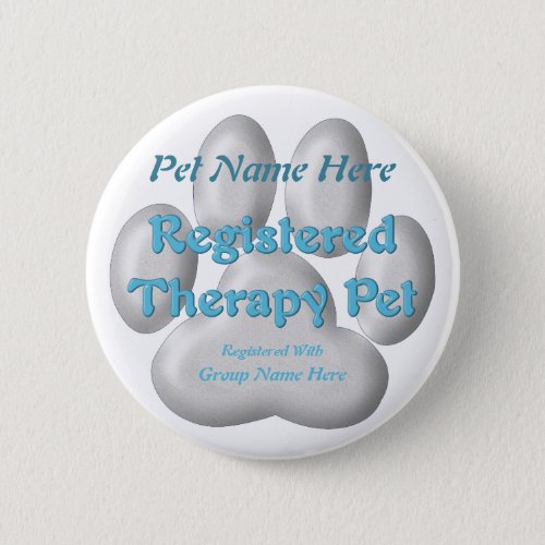 Registered Therapy Pet Pinback Button