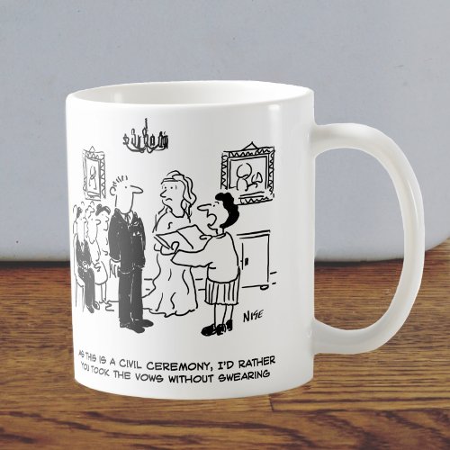 Registrar ask bridegroom to stop swearing coffee mug