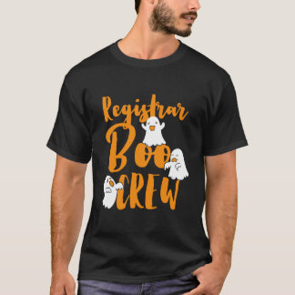 Registrar Boo Crew Halloween Costume Match Admissi T-Shirt