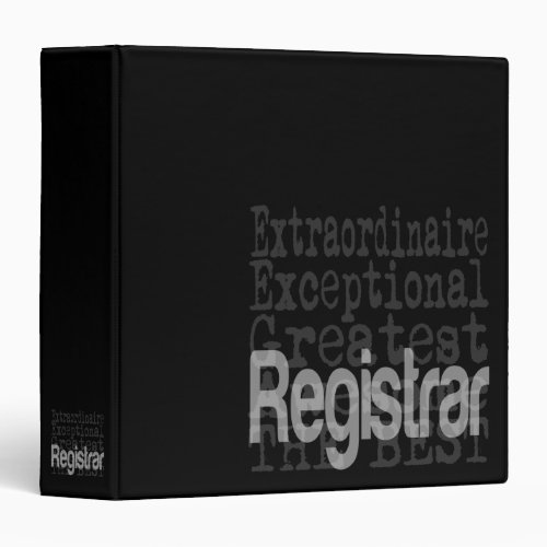 Registrar Extraordinaire 3 Ring Binder