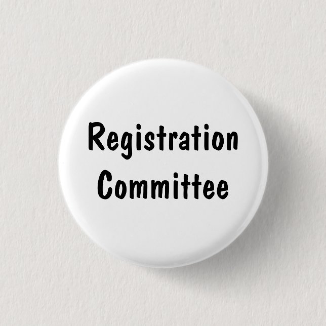 Registration Committee Pinback Button (Front)