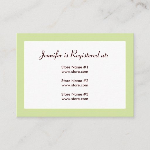 Customizable Registry Card - Green and Yellow Polka Dots Business Cards