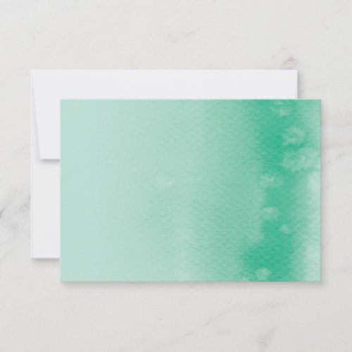 REGISTRY CARD  ombre watercolor emerald green