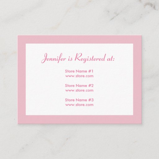 Customizable Registry Card - Pink Polka Dots Business Card