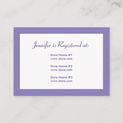 Registry Card - Purple Polka Dots Business Cards