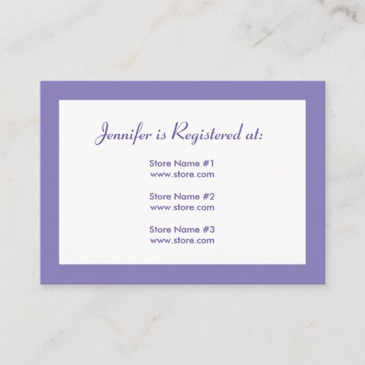 Customizable Registry Card - Purple Polka Dots Business Cards