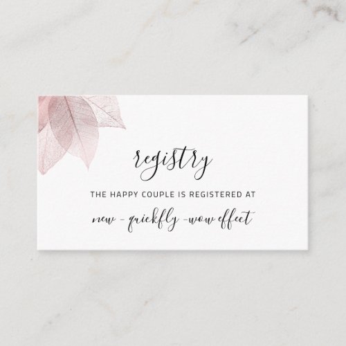 Registry Card Wedding Bridal Shower Rose Aqua Tiff