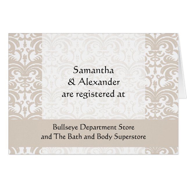 Registry Cards, Small Insert Available Cards (Front Horizontal)