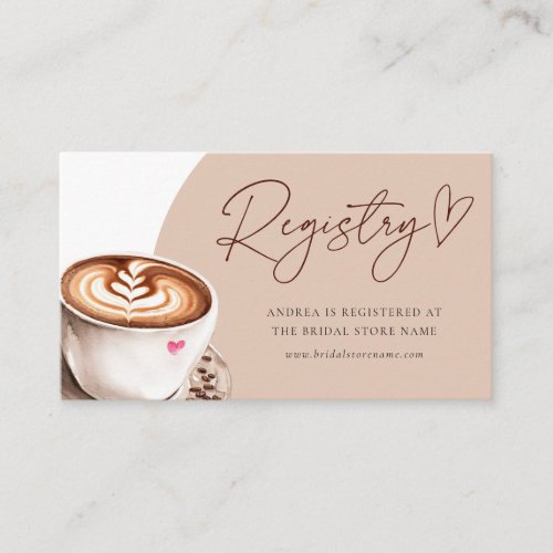 Registry Coffee Bridal Shower Enclosure Card