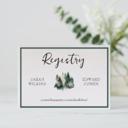 Registry Enclosure Card, Rustic Watercolor Forest