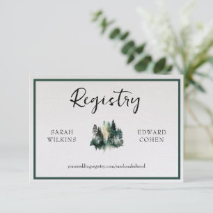 Registry Enclosure Card, Rustic Watercolor Forest  Card