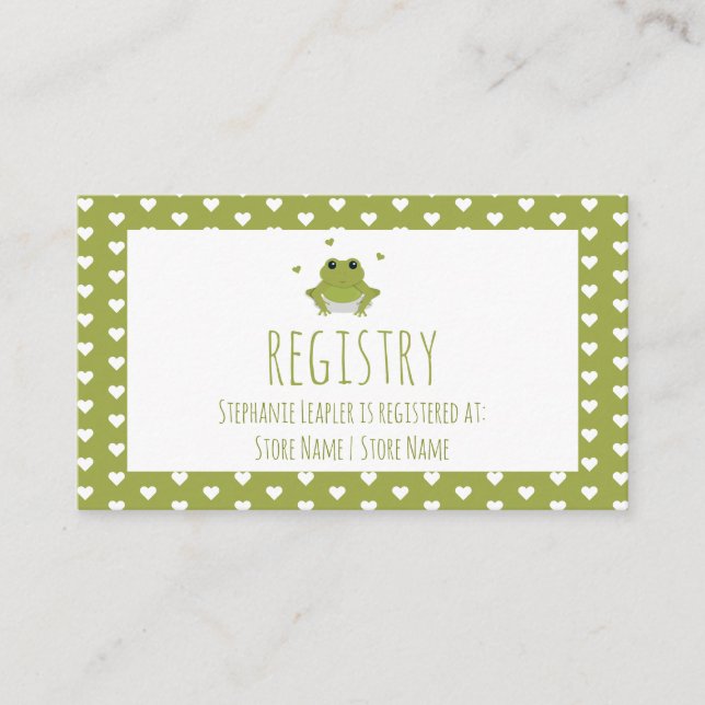 Registry Information for Baby Shower Enclosure Card (Front)