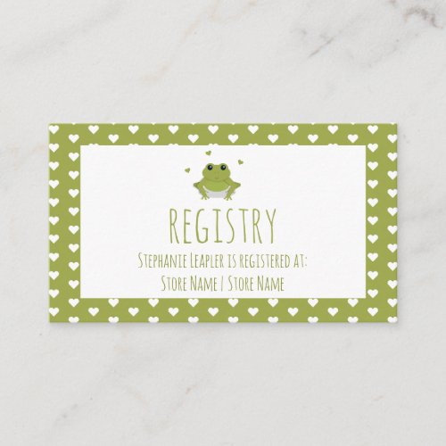 Registry Information for Baby Shower Enclosure Card