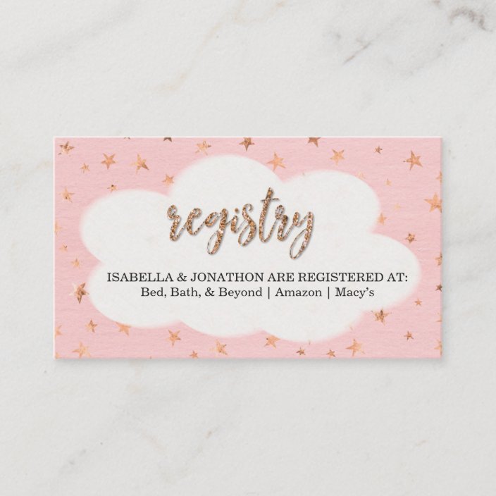 baby shower registry inserts