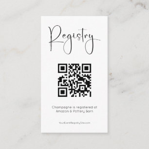 Registry Modern Bridal Shower Pickleball QR Code Enclosure Card