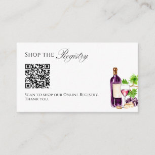 Registry QR Code Vino Before Vows Bridal Shower Enclosure Card
