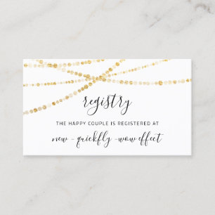 Registry Reception Enclosure Card White Gold Strin