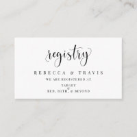 Registry Wedding Invitation Insert Enclosure Card