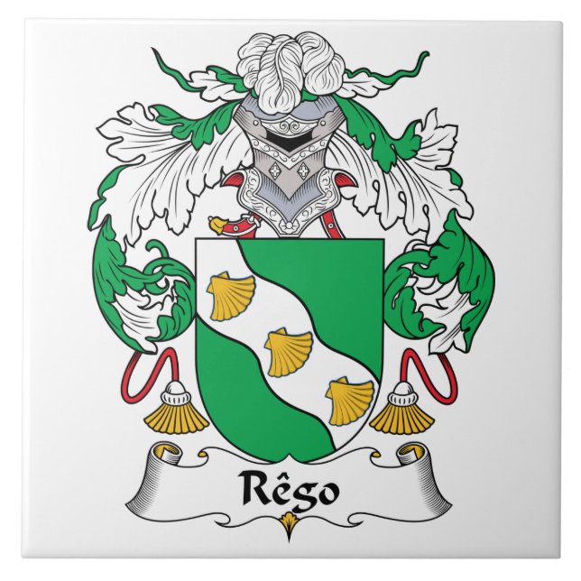 Rego Family Crest Ceramic Tile (Front)
