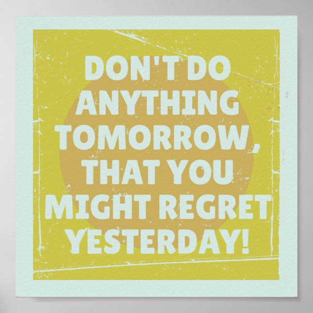 Regret past and present tense poster (Front)