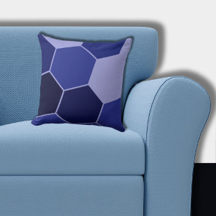 Regular Blue Hexagon Pattern Throw Pillow