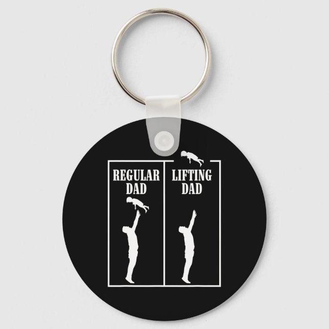 Regular Dad Lifting Dad Funny Bodybuilding Weightl Keychain (Front)