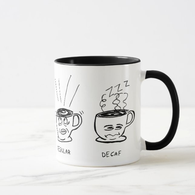 Regular/Decaf Cartoon Coffee Mug (Right)