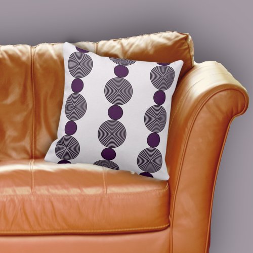 Regular Geometric Purple Circle Repeat Pattern Throw Pillow