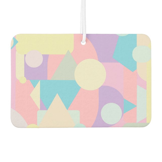 Regular Pastel Shapes in Abstract Collage Car Air Freshener (Front)