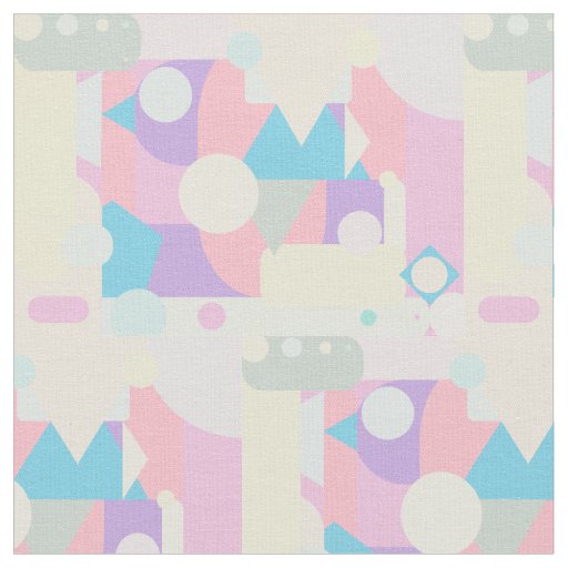Regular Pastel Shapes in Abstract Collage Fabric