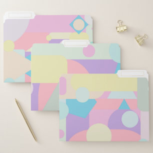 Regular Pastel Shapes in Abstract Collage File Folder