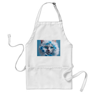 Regular Size apron white with white cat beautiful