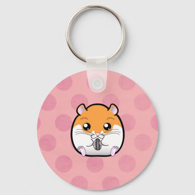 Regular Syrian Orange White Hamster Keychain (Front)