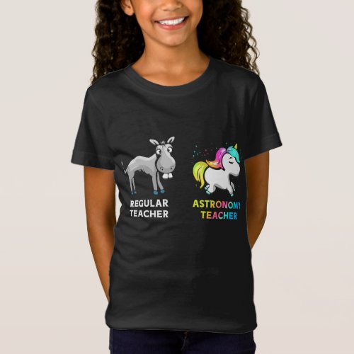 Regular Teacher Donkey Astronomy Teacher Unicorn T_Shirt