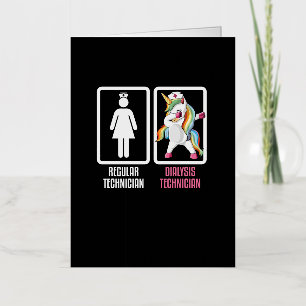 Regular Technician Vs Dabbing Unicorn Dialysis Foil Greeting Card